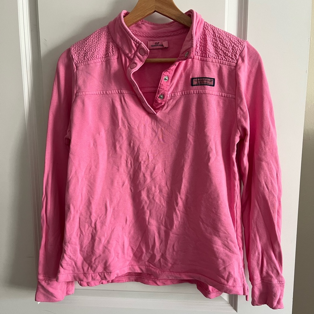 Vineyard Vines Girls Youth Quarter Button Pullover Sz L